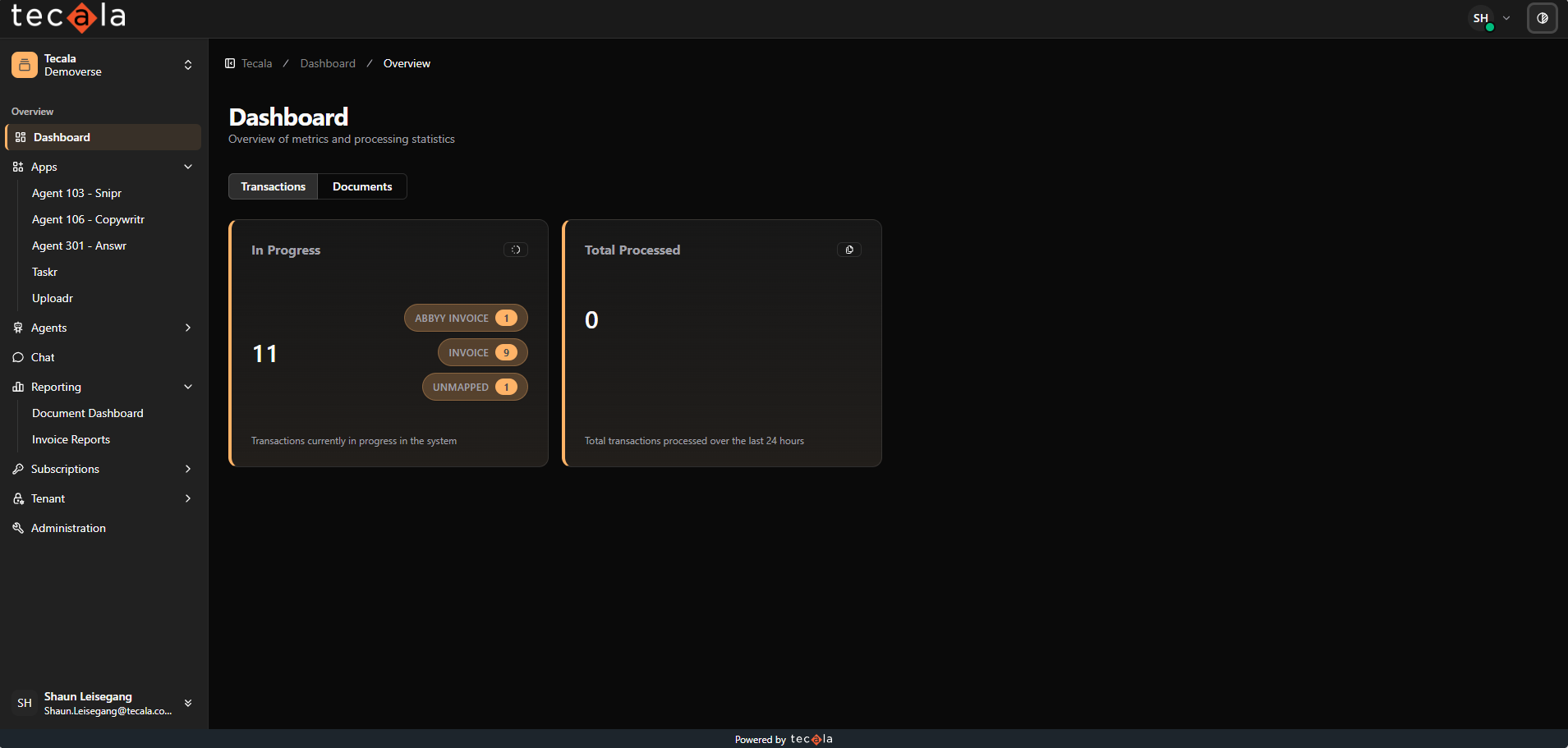 Agentverse dashboard shown in dark mode